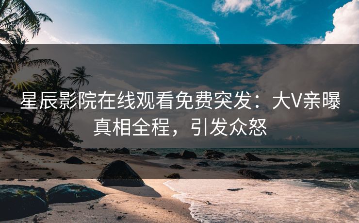 星辰影院在线观看免费突发：大V亲曝真相全程，引发众怒