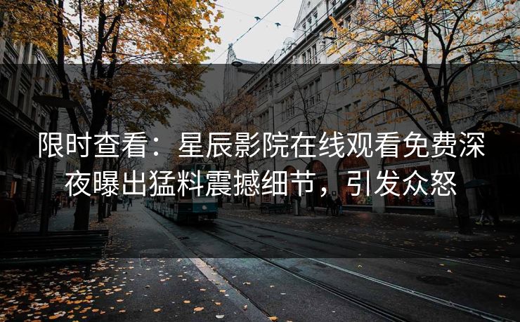 限时查看：星辰影院在线观看免费深夜曝出猛料震撼细节，引发众怒
