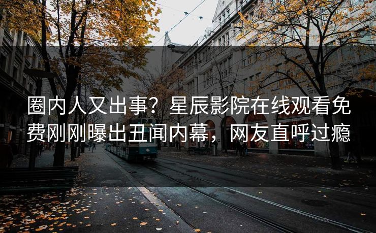 圈内人又出事？星辰影院在线观看免费刚刚曝出丑闻内幕，网友直呼过瘾